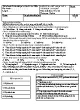 Đề kiểm tra giữa học kì I Sinh học lớp 8 - Năm học 2016-2017 - Trường THCS Tân Tiến